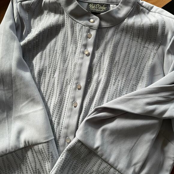 Bob Macke Wearable Art Blazer Sequin Gray Moleskin Jacket Vintage - Picture 8 of 10